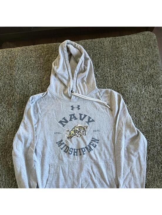 Under Armour Other - Under Armour Navy Midshipmen Gray Hoodie Sweatshirt Size Small